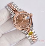 3A Factory 1-1 Rolex Datejust 28MM Diamond Watches 2-T Rose Gold Brown Dial